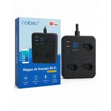 Extensão Inteligente Wifi Tuya 3 Tomadas 2 USB Type-C