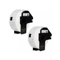 2 Rolos Dk 1201 Dk1201 Etiqueta Térmica Compatível + 2 Suportes