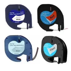 Kit 4 Cores Etiqueta Rotuladora Dymo Letratag Compatível 12mm