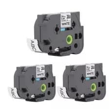 3 FitaS Tzc Fx251 Rotuladora Flexivel Compatível 24mmx8m Preto/branco