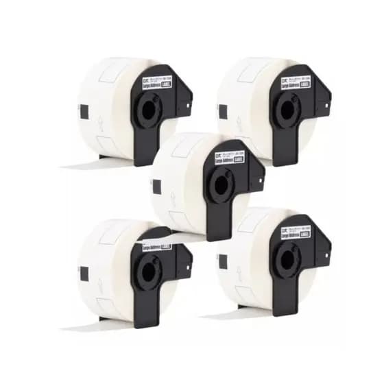 5x Etiqueta Térmica Dk-11208 Dk-1208 Ql-810w C/ Suporte 400 Etiquetas