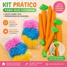 Kit Prendedor de Alimentos Cenoura – 6 unidades cozinha criativa prendedor guardar alimento cobre tudo plástico