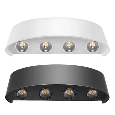 Arandelas 8w (PRETA/BRANCA) Retangular 2 Focos Com 8 Lentes Led Integrados 3000k