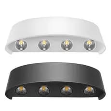 Arandelas 8w (PRETA/BRANCA) Retangular 2 Focos Com 8 Lentes Led Integrados 3000k