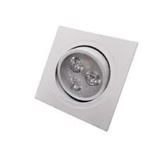 kit 3 Spot De Led Embutir Teto  Direcional 3w Quadrado Bivolt