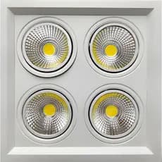 Paflon Quadruplo De Embutir Teto 28w C/4 Spot de Led Dicroica 20cm