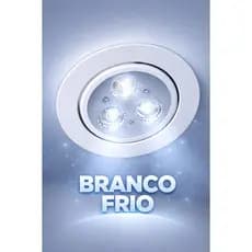 Kit 10 Spot Dicroica Super Led Redondo Embutir Sanca 3w Branco Frio