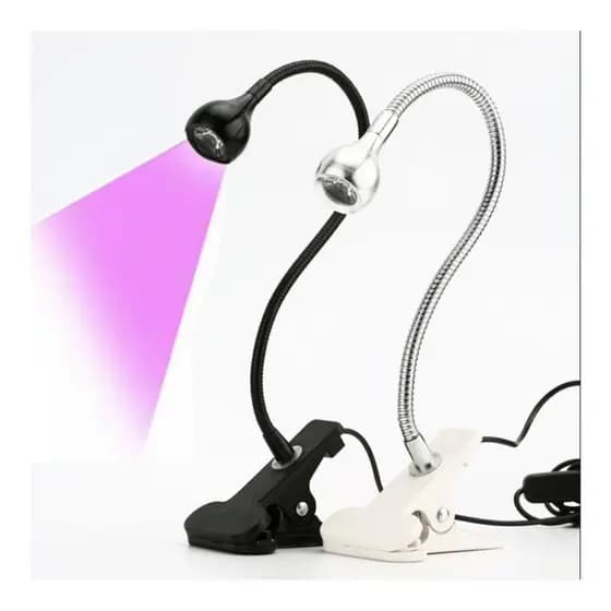 Luminária UV Ultravioleta de mesa com clipe flexivel/garra para unhas