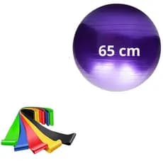 Bola Pilates 65 cm  + Mini Band Fisioterapia Gestante Funcional Fisio Cross Personal Fortalecimento