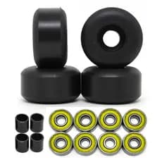 4 Rodas Skate Tradicional 51mm Preta C Abec E Espaçador