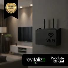 Suporte de Parede para Roteador Modem Wi Fi Universal Fixação Segura e Organiza Fios e Cabos
