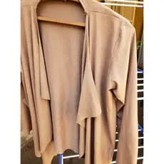 Cardigan Casaco Suede Feminino Caramelo Camurça Tamanho Único Blusa De Frio Meia Estação Sobretudo Curto Corta Vento