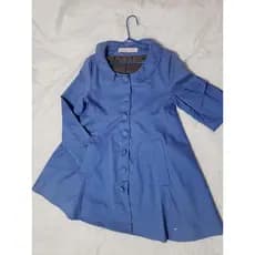 Casaco Feminino ClockHouse Azul | Tamanho P| Acinturado | Estilo Retrô Elegante | Seminovo
