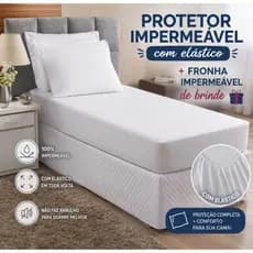 Protetor De Colchão Impermeável Solteiro Com Elástico | Roupa De Cama 1,88m x 0,88m