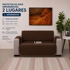 Protetor De Sofá Dupla Face Impermeável Para 2 Lugares Com Porta Objeto Acabamento Em Víes