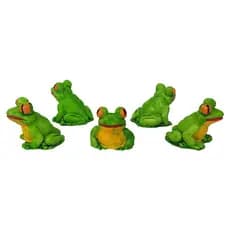 Sapo Olhão Miniatura PCT C/ 5 PCS Jardim Terrário Fonte Enfeite Decoração