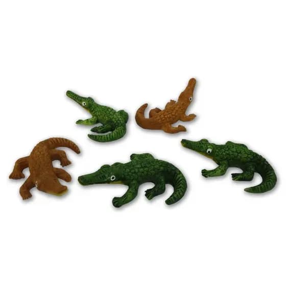 Jacaré Miniatura M. PCT C/ 4 PCS Jardim Terrário Fonte Enfeite Decoração