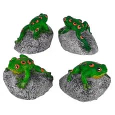 Sapo na Pedra Miniatura PCT C/ 4 PCS Jardim Terrário Fonte Enfeite Decoração