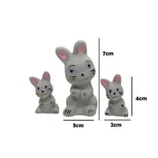 Miniatura Trio De Coelhos Em Pé Decoração