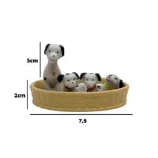 Miniatura Familia Dalmata Pequena Enfeite Decoração