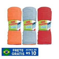 3 Unidades De Pano De Chão De Microfibra De 48cm X 58cm
