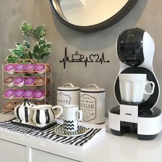 Quadro Batimento Cardíaco Café Decorativo Para Casa Sala Cozinha