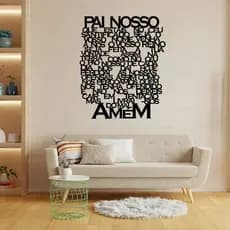 Quadro Decorativo Painel Oração Pai Nosso Em Relevo Para Sala Quarto Cozinha Decoração