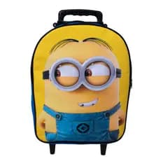 Mochila Escolar Infantil Carrinho - Minions Azul