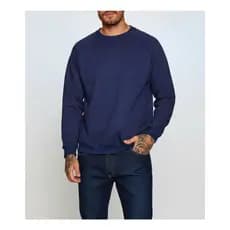 Moletom Gola Redonda Unissex Blusa de Frio Casaco Feminino Masculino Flanelado Liso Sem Estampa