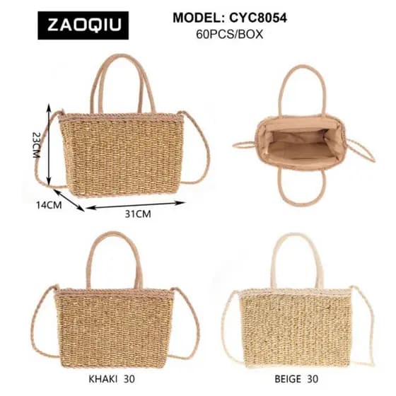 Bolsa feminina de praia feita à mão, bolsa de palha,bolsa transversal e ombro,bolsa casual cyc_8054