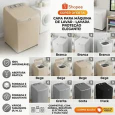Capa Protetora para Máquina de Lavar Resistente e Impermeável | Diversos Tamanhos e Modelos.