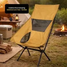 Cadeira Camping Dobrável Compacta Leve Resistente Multiuso Tela Sortida
