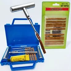 Kit Reparo Pneu Sem Camara Carro Moto 15 Refis Selante Macarrao Remendo Profissional Conserto Metal