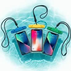 Kit 2, 3 Pcs Bolsa Capa Case Celular À Prova D'Água Impermeável Transparente Universal Praia Piscina