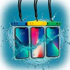 Kit 2, 3 Pcs Bolsa Capa Case Celular À Prova D'Água Impermeável Transparente Universal Praia Piscina