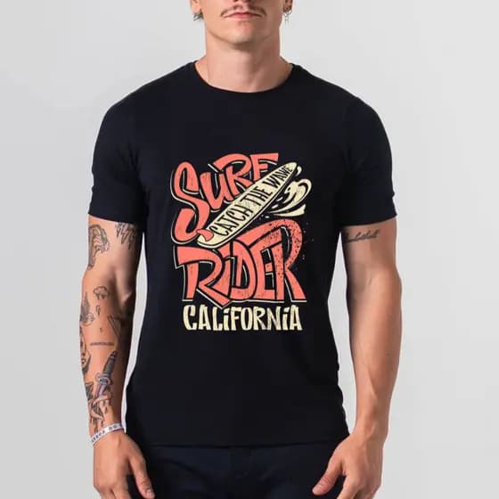 Camiseta Lançamento SURF CALIFORNIA Blusa Masculina 100% Algodão Confortavel Primavera Verão