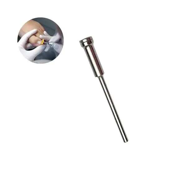 Kit de 1 Mandril PM Fava Reforçado Grátis + 100 Lixas Plantar Gramatura 180 Para Podologia e Pedicure
