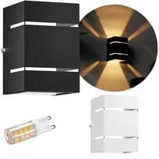 kiT Arandela Frisos e Facho Externa Interna Preta / Branca com LED Branco Frio ou Quente