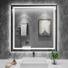 Espelho Jateado Quadrado com LED Touch  60x60