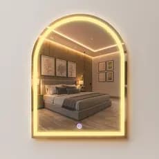 ESPELHO 80X50 JANELA JAHZ COM ILUMINAÇÃO CORES DE LUZ LED + BOTÃO TOUCH - BIVOLT PARA PENTEADEIRA