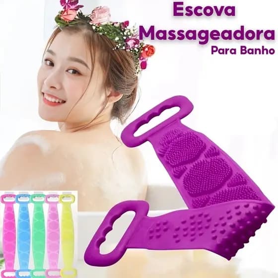 Escova De Banho Silicone Massageadora Esfoliante Corporal Para Limpeza Esfoliar Costas Corpo