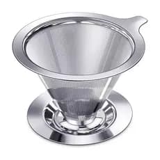 Filtro de Café Fino de Dupla Camada Inox Reutilizável SemPapel Coador de Café Chá Malha Fina Durável