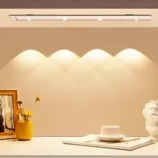 Luz LED Armário Sensor de Movimento USB Sem Fio Recarregável 20/40/60cm Ultra Fina Magnética