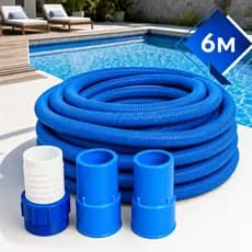 Mangueira Para Aspirar Piscina Com Ponteira e Adaptadores Flutuante Reforçada Com 6 Metros