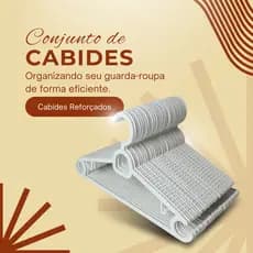 Cabides Branco Adultos Organizador de Guarda Roupas Cabide Reforçado Kit Com 20 Peças