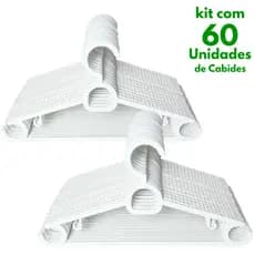 Cabide Reforçado Brancos Para Loja Reforçado Luxo Premium Kit Com 60 Unidades Para Atacado Promoção