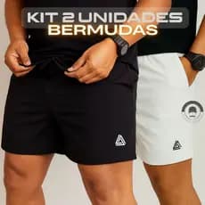 Kit 2 Bermudas Masculinas Elastano ORIGINAL  Secagem Rápida, Bolsos Laterais Conforto Casual P ao GG