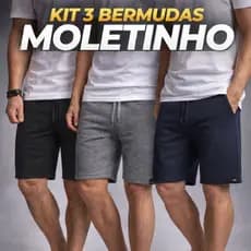 KIT 3 Bermudas Masculinas Plus Size em Moletinho – Conforto e Estilo para Todas as Ocasiões