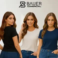 Kit 3 Camisetas Femininas Básicas 100% Algodão Premium Sortidas – Conforto e Estilo