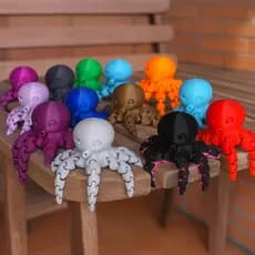 Polvo Articulado Impresso em 3D Brinquedo Flexível Antistress Decorativo Geek Presente Criativo PLA